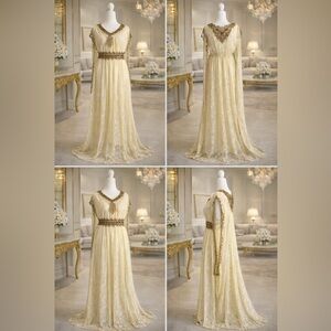 👑 Champagne Gold Lace Gown – Royal Elegance

Send me your best offer